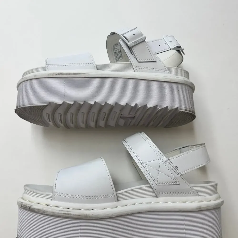 Dr. Martens White Voss Quad Mono Sandals Size 9 - gently used